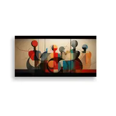 GENERICO - Cuadros Abstractos De Figuras Geométricas Estilo 60x30 Cm