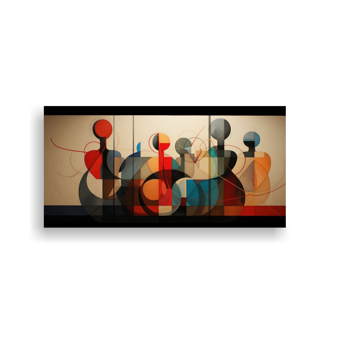 GENERICO - Cuadros Abstractos De Figuras Geométricas Estilo 80x40 Cm