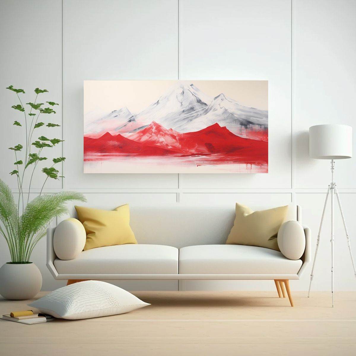 GENERICO - Paisaje Montañoso Vintage De Canva Con Estilo 80x40 Cm