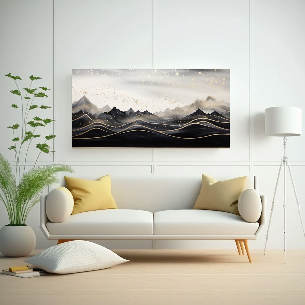 GENERICO - Pintura Moderna Paisaje Montaña Con Estilo 80x40 Cm