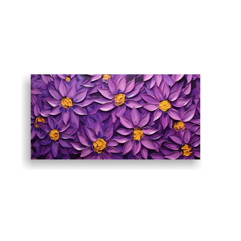GENERICO - Pintura En Lienzo De Girasoles Morados En El 60x30 Cm