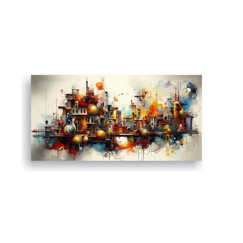 GENERICO - Cuadros Abstractos Económicos Arte Forma 80x40 Cm