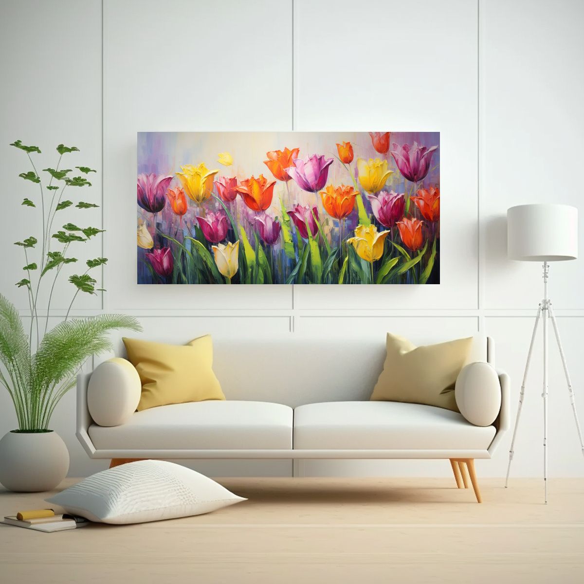 GENERICO - Pintura De Arte De Pared Impreso Tulipanes 100x50 Cm