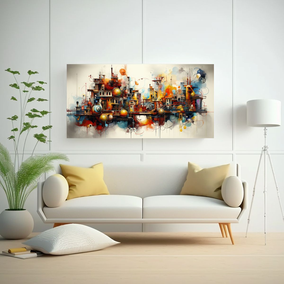 GENERICO - Cuadros Abstractos Económicos Arte Forma 100x50 Cm