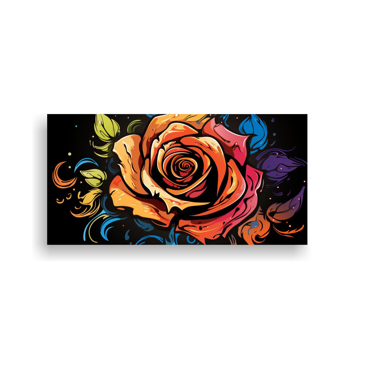 GENERICO - Lienzo De Tela Con Imagen Luminosa De Rosa En 80x40 Cm