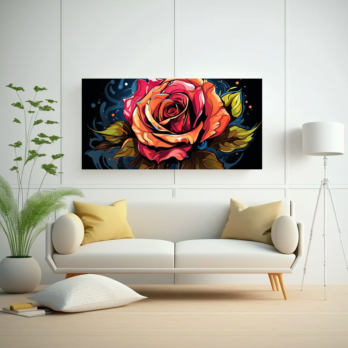 GENERICO - Cuadro Moderno De Diseño Combinación Rosa 60x30 Cm