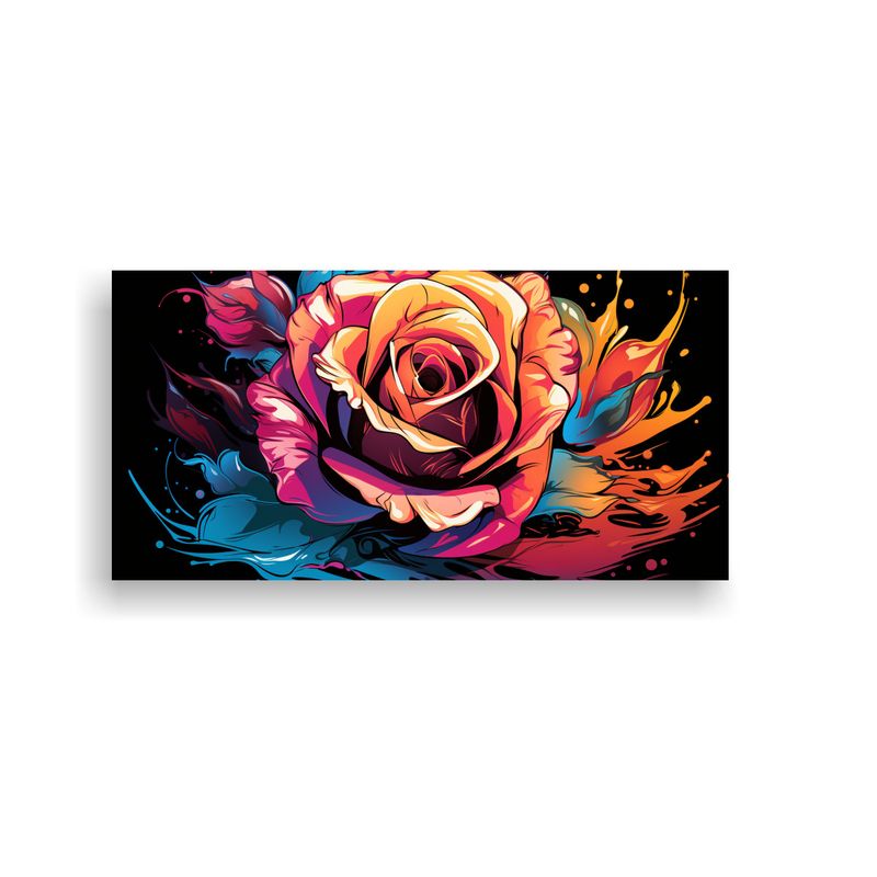 GENERICO - Pintura Mural En Estilo Graffiti De Una Rosa De 60x30 Cm