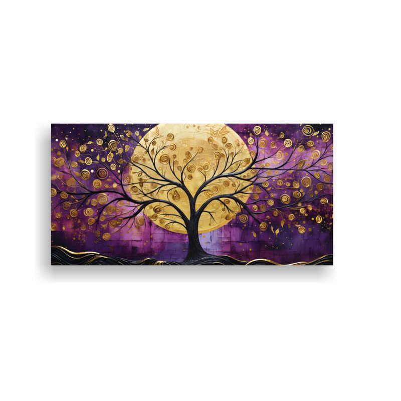 GENERICO - Pintura Decorativa Del árbol En Púrpura Y 100x50 Cm