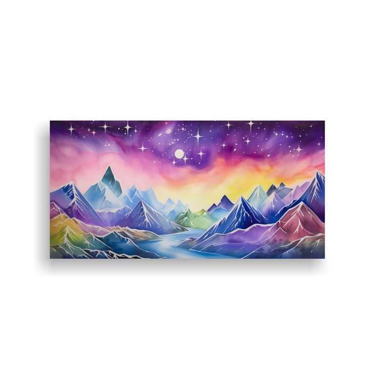 GENERICO - Cuadro Exposición Paisaje De Montaña Con Estilo 100x50 Cm