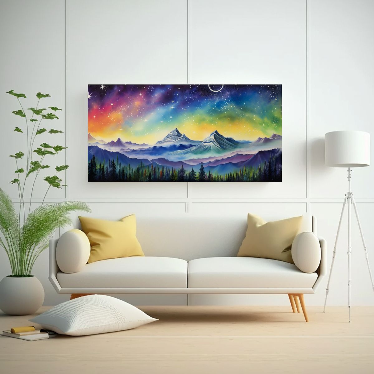 GENERICO - Paisaje De Montaña Con Estilo Elegante En 60x30 Cm