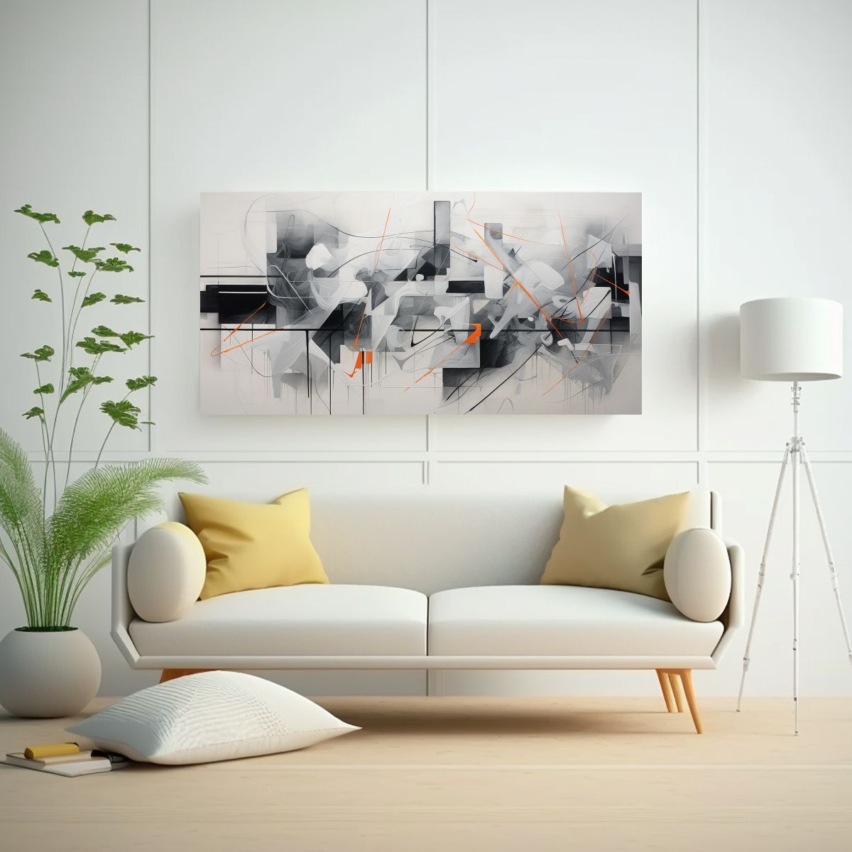 GENERICO - Cuadros Abstractos En Bastidor Moderno En Tonos 60x30 Cm