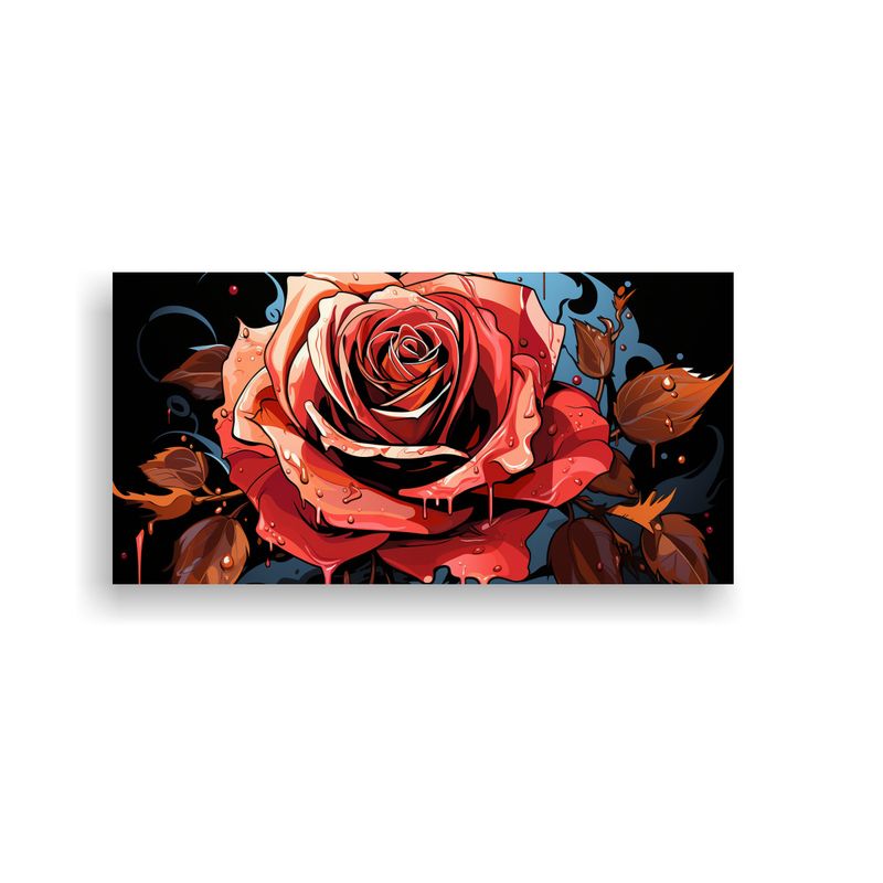 GENERICO - Cuadro Tonos Duradero Diseña Una Rosa De Estilo 100x50 Cm