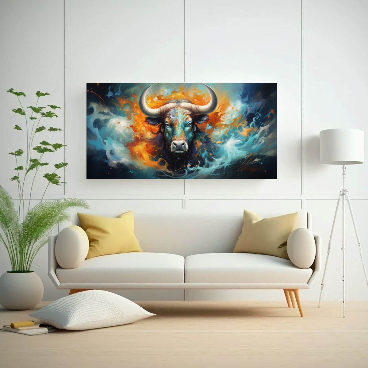 GENERICO - Pinturas Animales Abstractos Intensos Y Elegantes 100x50 Cm
