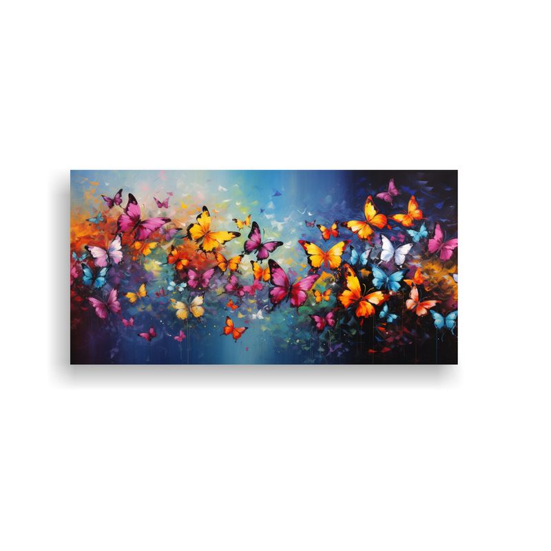 GENERICO - Cuadro Decoración Arte Mariposas Abstractas 80x40 Cm