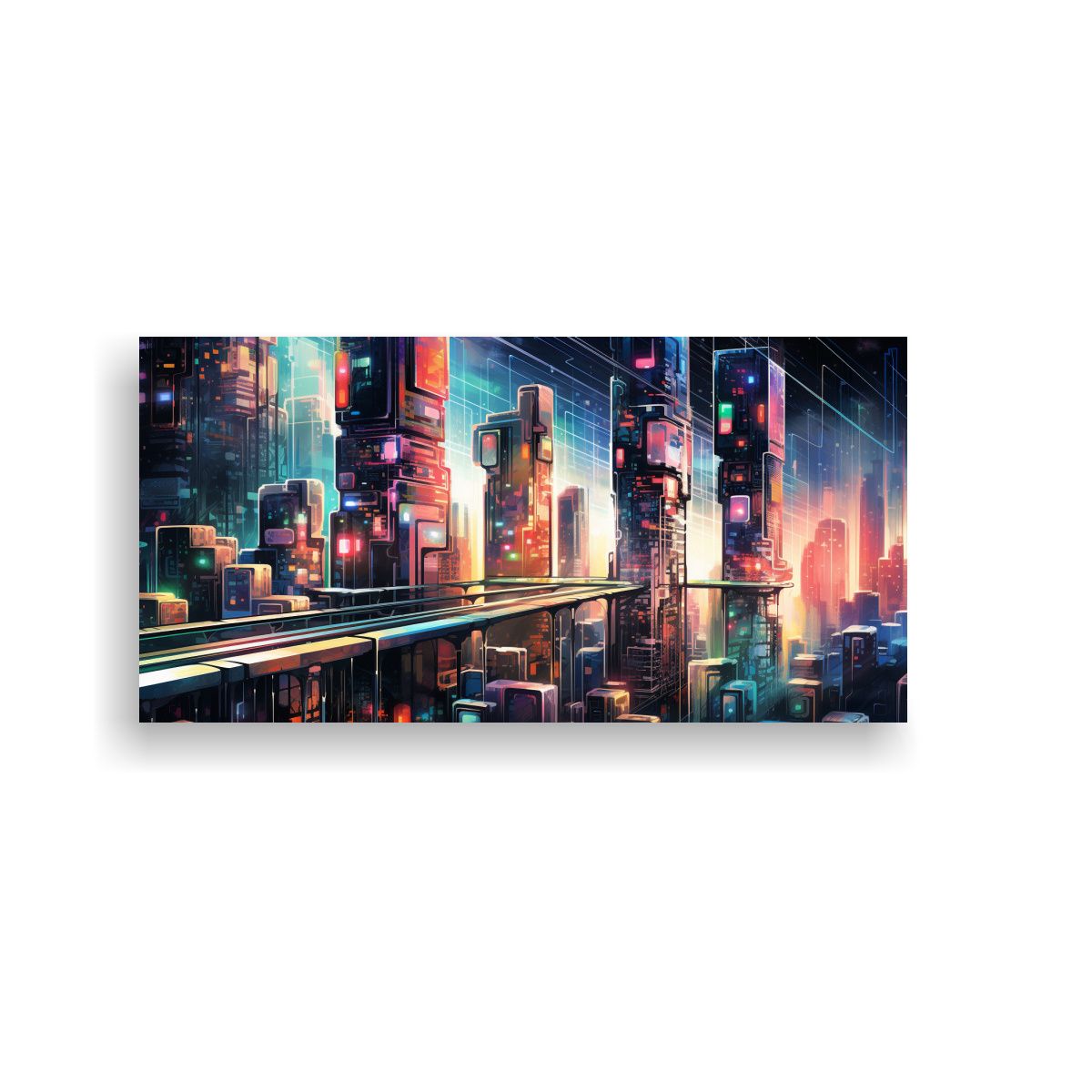 GENERICO - Arte De Pared Ciudad Cibernética Equilibrio 80x40 Cm