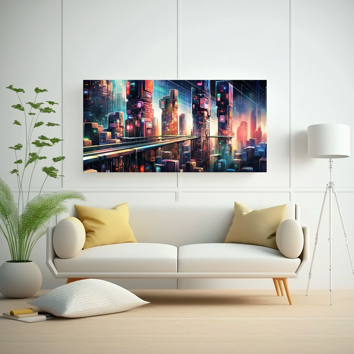 GENERICO - Arte De Pared Ciudad Cibernética Equilibrio 80x40 Cm