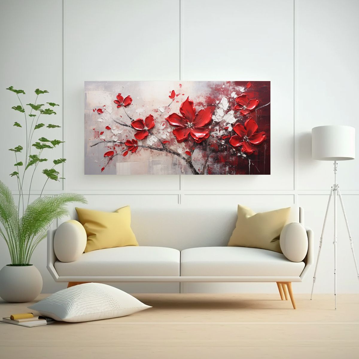 GENERICO - Cuadro Impreso Simplicidad Pintura De Flores 60x30 Cm