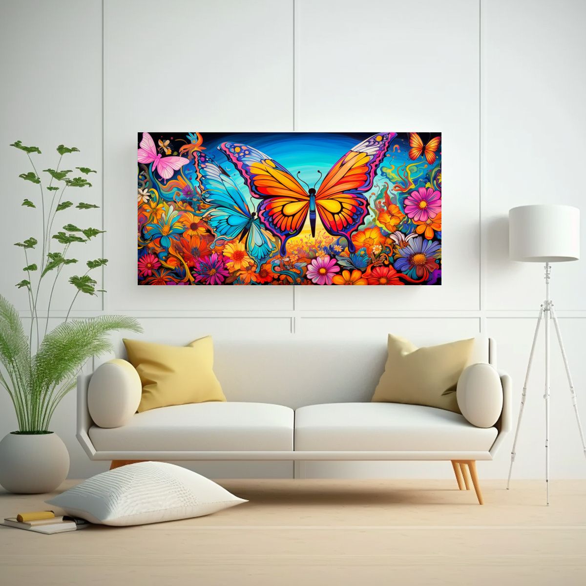 GENERICO - Pintura Decorativa De Escenario Psicodélico Con 60x30 Cm