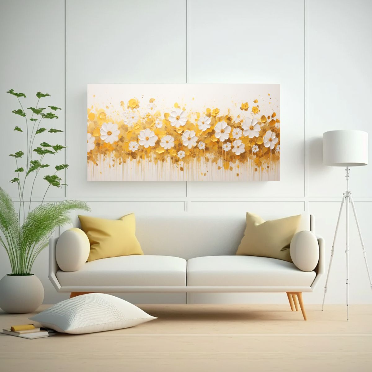 GENERICO - Cuadro Acuarela Equilibrio Visual Sin Costuras 60x30 Cm