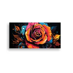 GENERICO - Lienzo De Tela Con Un Impactante Diseño De Rosa 80x40 Cm