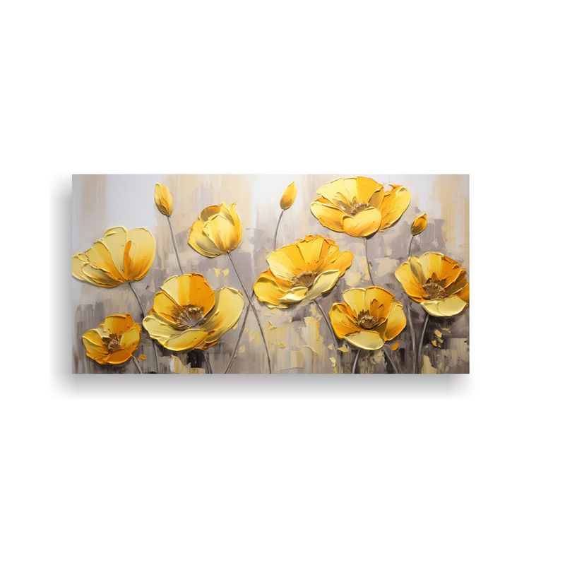 GENERICO - Cuadro De Lienzo De Amapolas Amarillas Estilo 60x30 Cm