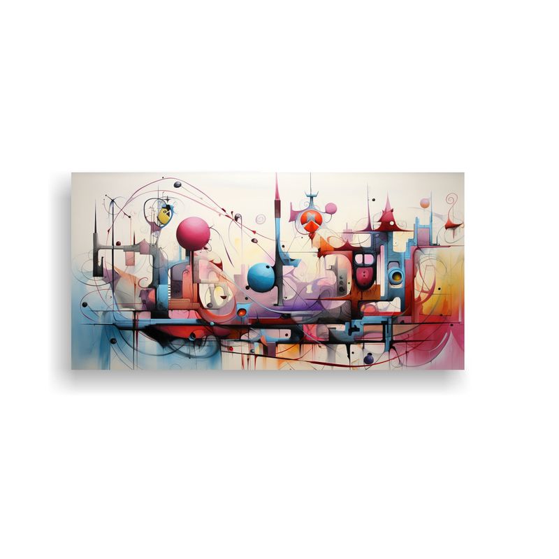 GENERICO - 1 Cuadro Tonos Abstractos Coloridos Cuadros 80x40 Cm