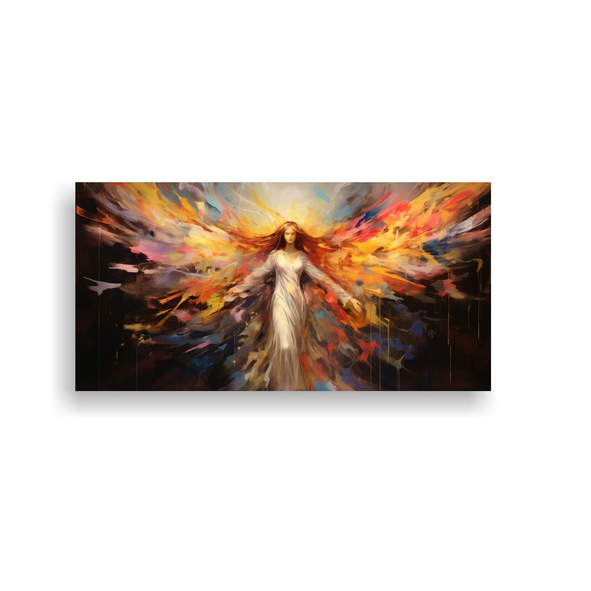 GENERICO - Pintura Decorativa Abstracta ángel Cálido En 60x30 Cm