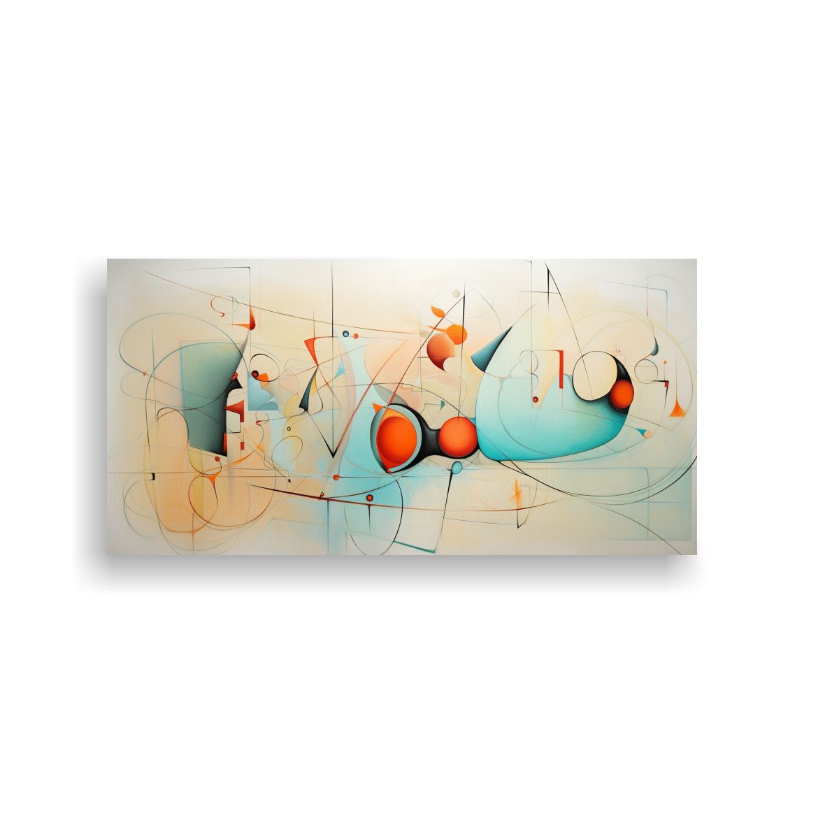 GENERICO - Cuadros Abstractos Tonos Pastel En Lienzo Forma 100x50 Cm