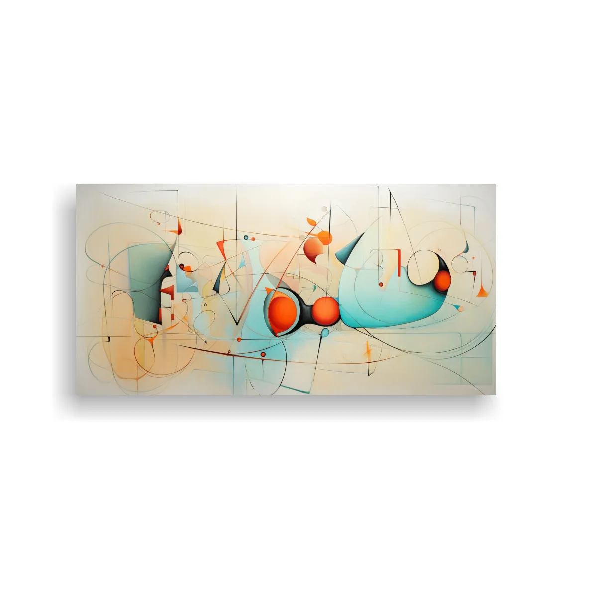 GENERICO - Cuadros Abstractos Tonos Pastel En Lienzo Forma 100x50 Cm