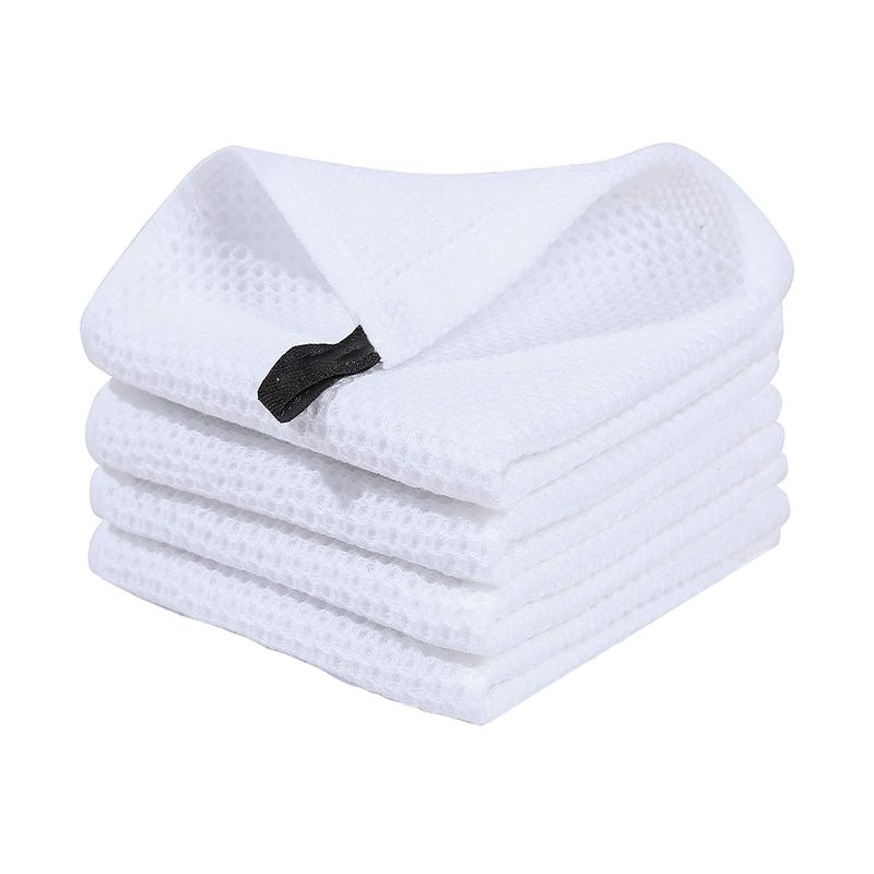 GENERICO - 4pcs Blanco Paños De Cocina Absorbente 100% Algodón 30x30cm