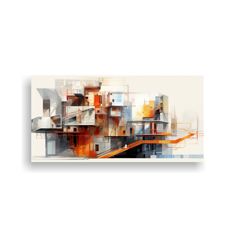 GENERICO - Arte De Pared Fusion Estética ArquitecturaArte 80x40 Cm