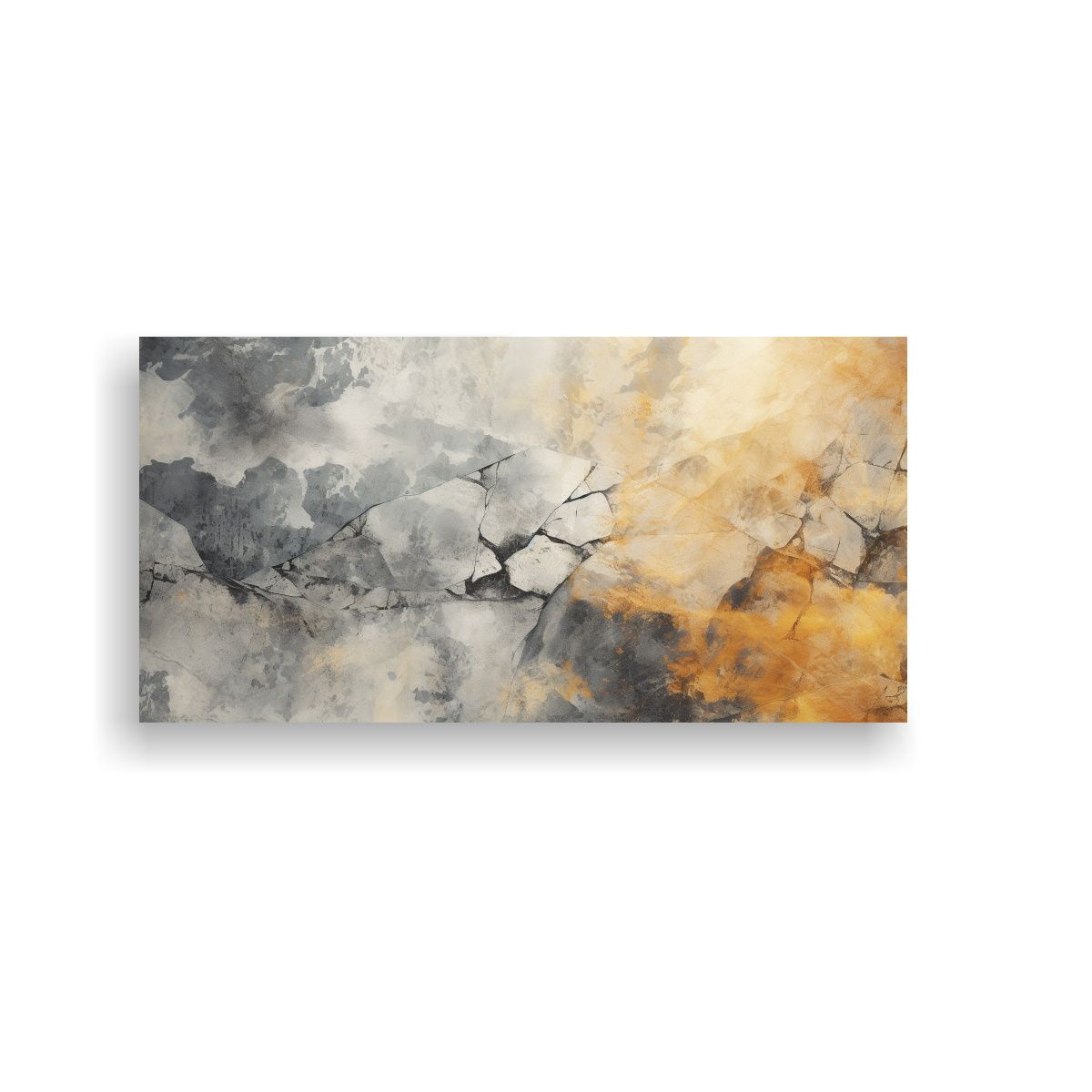 GENERICO - Cuadro Moderno Textura De Piedra Viva Con Pintura 60x30 Cm