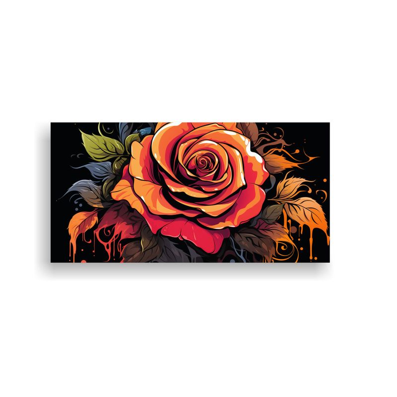 GENERICO - Pintura En Bastidor Cuadro Alegre De Rosa Estilo 60x30 Cm