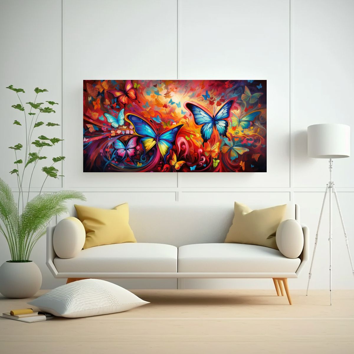 GENERICO - Cuadros De Mariposas Abstractas Belleza En Lienzo 60x30 Cm