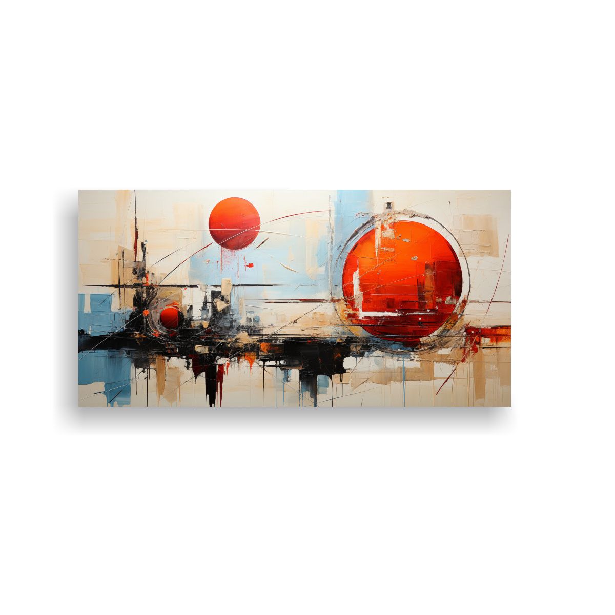 GENERICO - Pintura Abstracta Obra Maestra Futurista 80x40 Cm