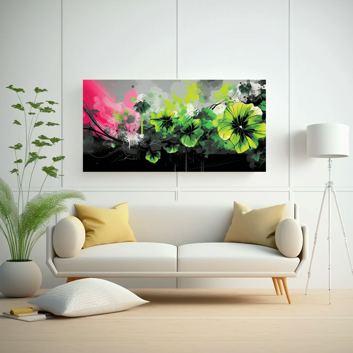 GENERICO - Pintura Mural De Alta Calidad Estilo Neonoir Con 60x30 Cm