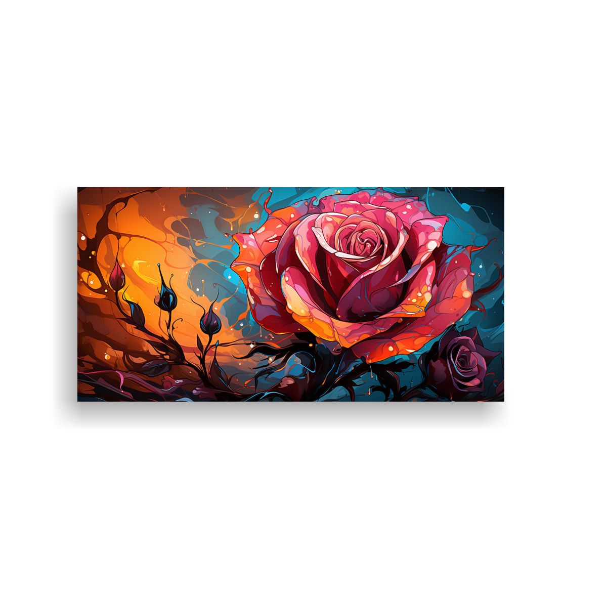 GENERICO - Cuadro Imagen Grafiti Clásico Con Fondo De Rosa 100x50 Cm