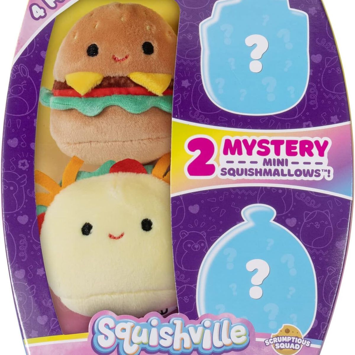 SQUISHMALLOWS - Pack De 4 Peluches 5 Centímetros Squishville Squishmallows.