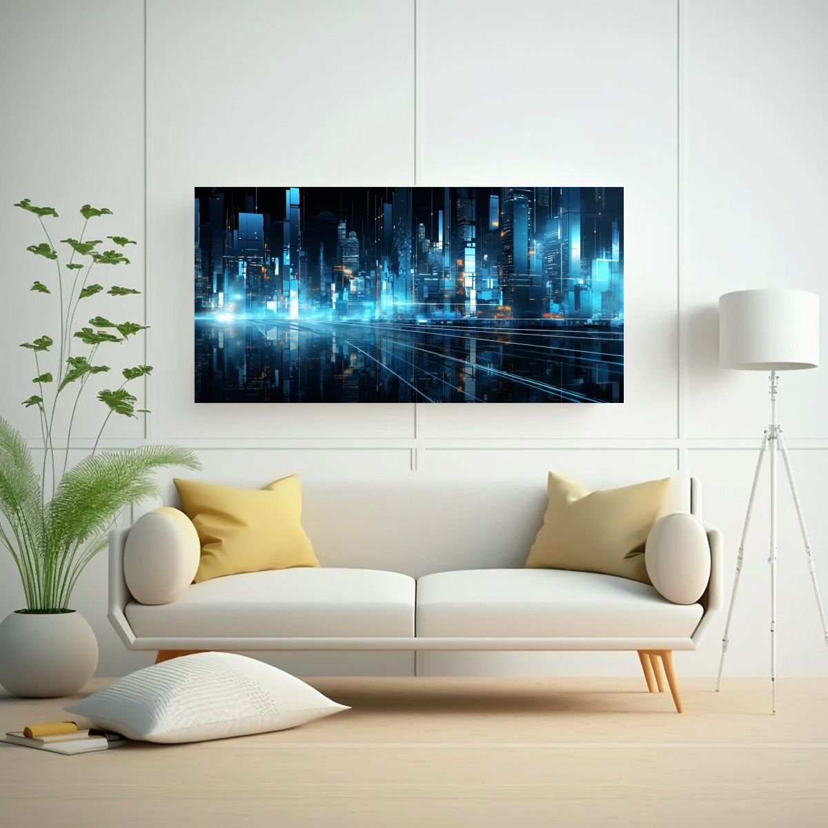 GENERICO - Pinturas Decorativas En Bastidor Noche En La 60x30 Cm