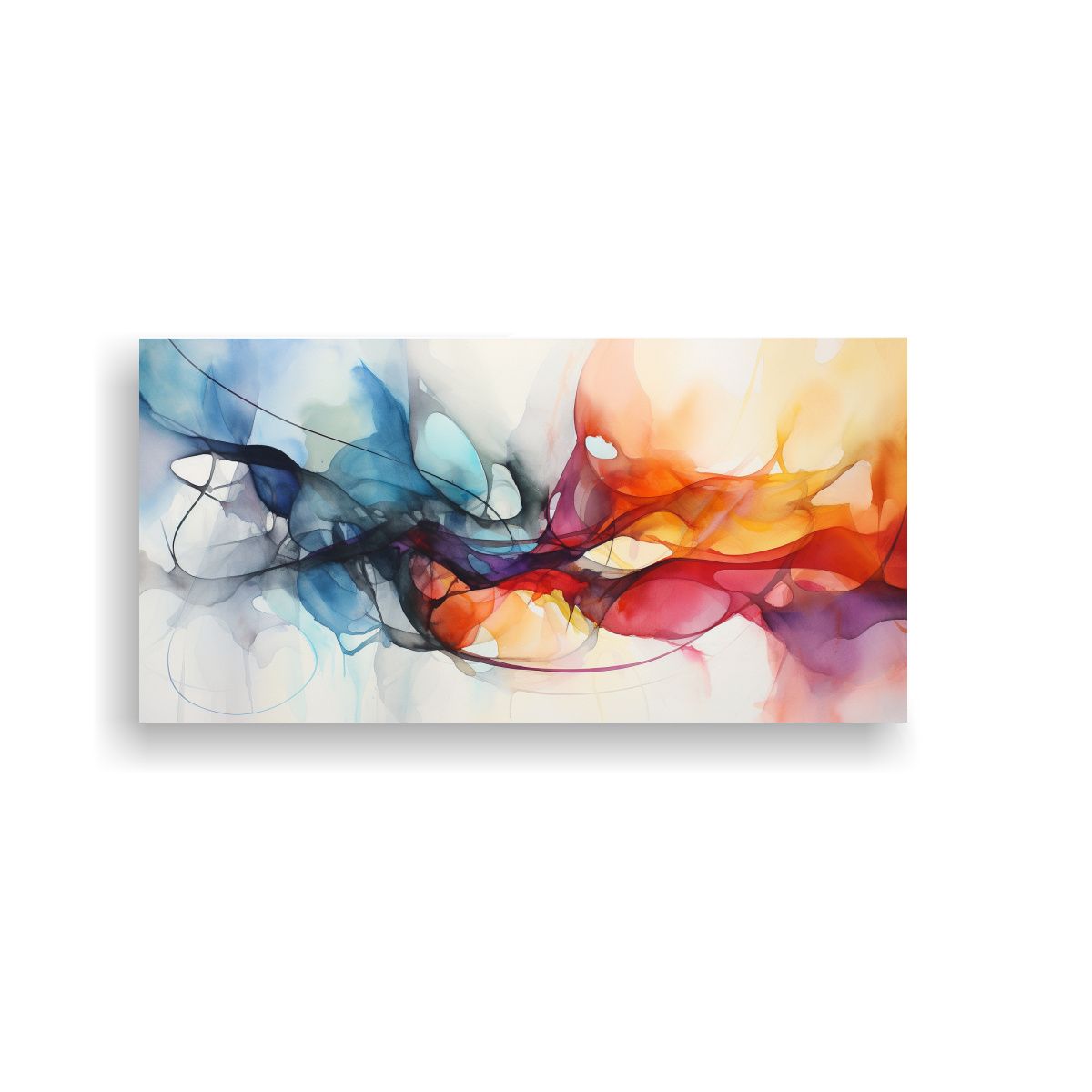 GENERICO - Pintura Abstracta Acuarela Hermosa Decoración 60x30 Cm