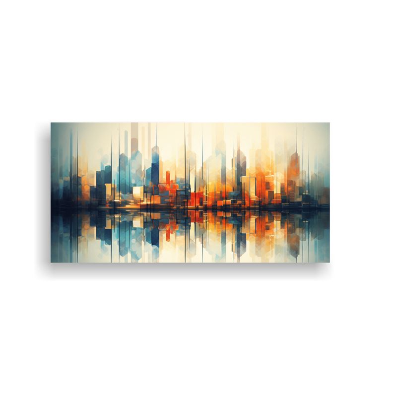 GENERICO - Pintura Decorativa De Paisaje Urbano Abstracto En 100x50 Cm