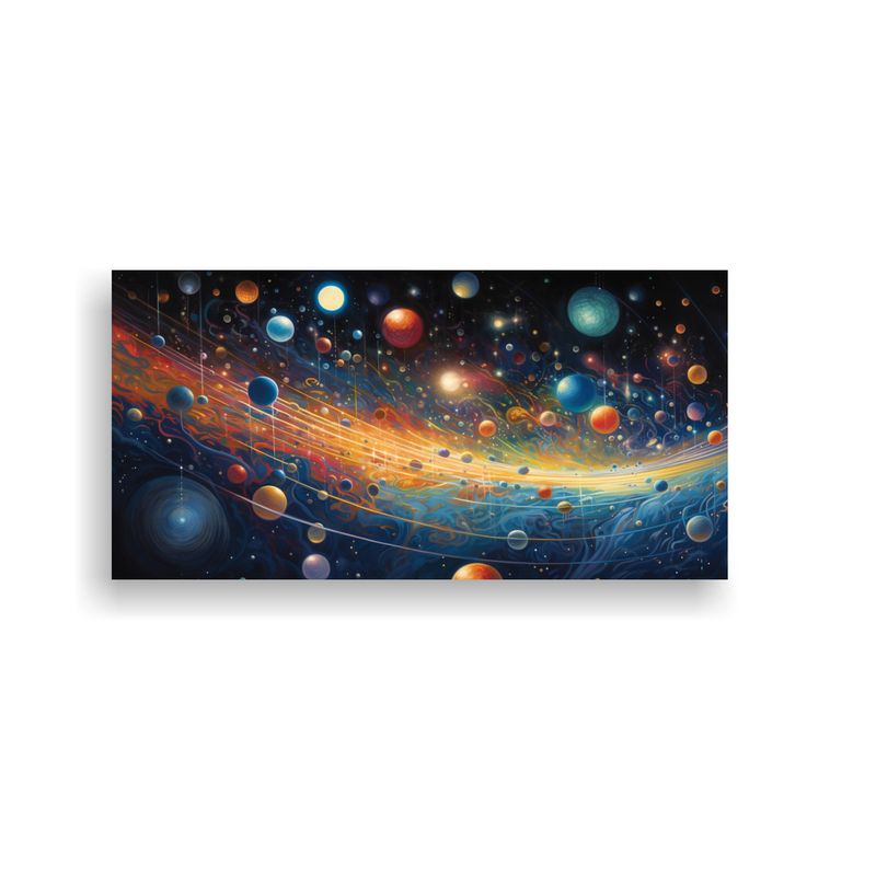 GENERICO - 1 Cuadro Abstracto Tema Cocina Sistema Planetario 100x50 Cm