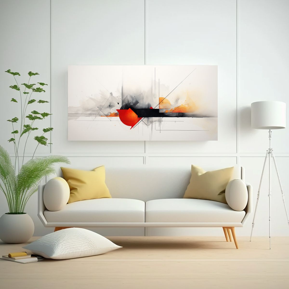 GENERICO - Pintura Abstracta Minimalista En Lienzo 100x50 Cm