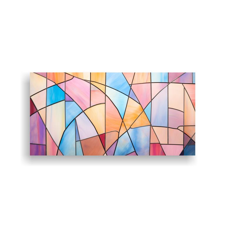 GENERICO - Pintura Decorativa Estilo Vidriera Abstracta 60x30 Cm