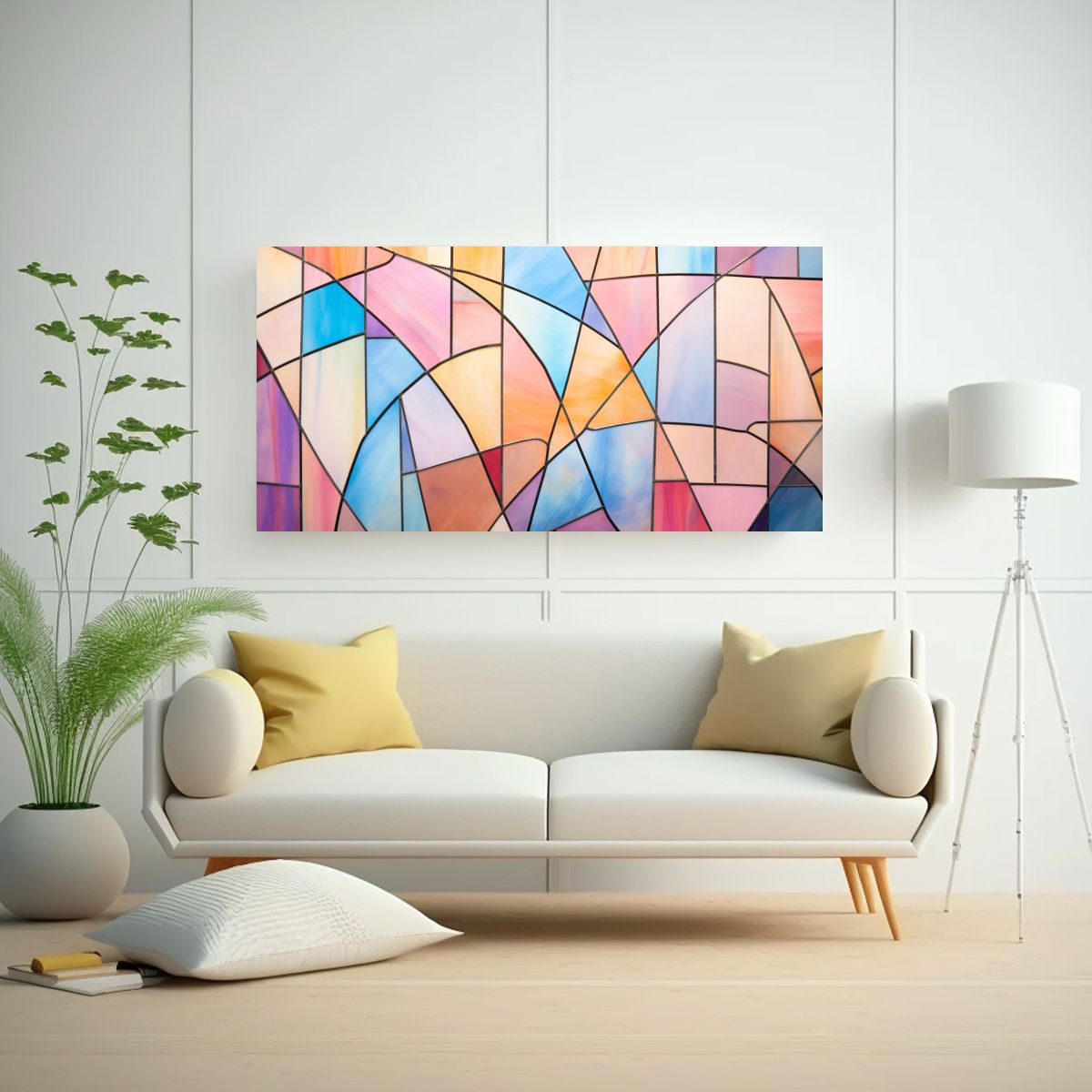 GENERICO - Pintura Decorativa Estilo Vidriera Abstracta 100x50 Cm