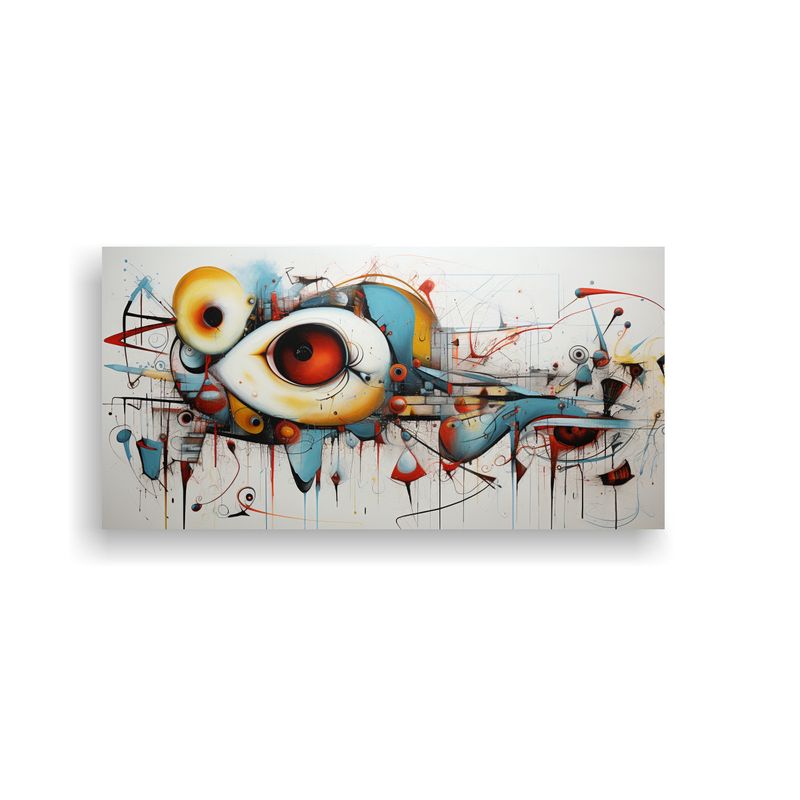 GENERICO - Pintura Abstracta Expresionista En Tela De Alta 100x50 Cm