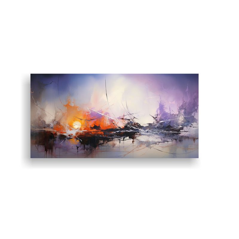 GENERICO - Pintura Abstracta En Bastidor De Madera Arte 100x50 Cm