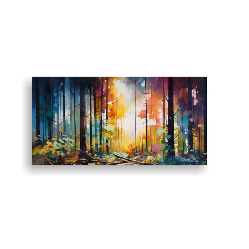 GENERICO - Cuadro Abstracto Sublimado Del Bosque Iluminado 100x50 Cm