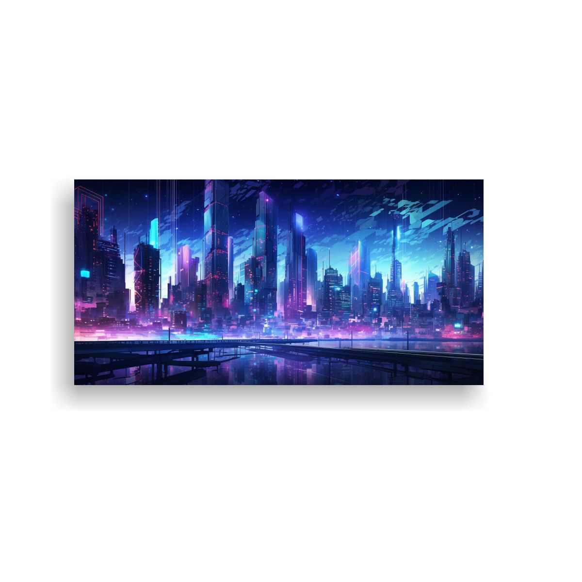 GENERICO - Pintura Decorativa Eléctrica Y Neón En Abstracto 80x40 Cm