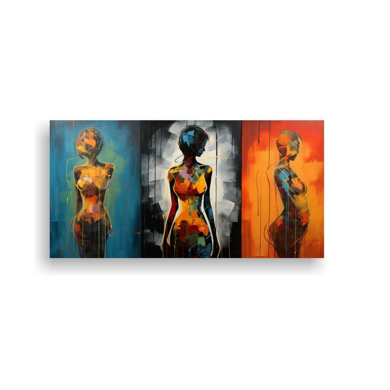 GENERICO - Pinturas Abstractas De Siluetas Para Inspirar 60x30 Cm
